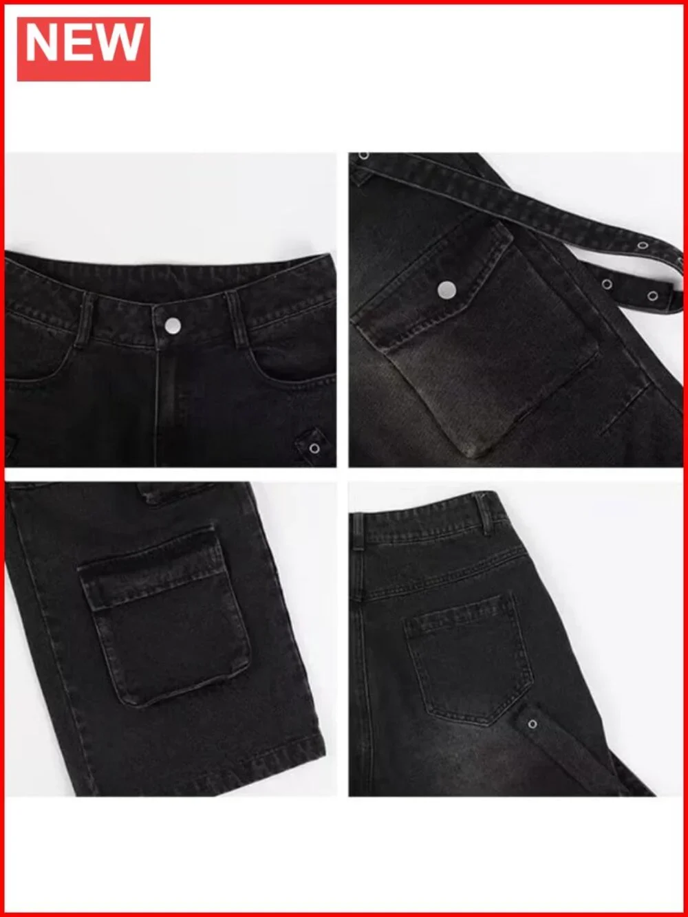 Low Waist Baggy Cargo Jeans for Women Y2k Wide Leg Grunge Pants